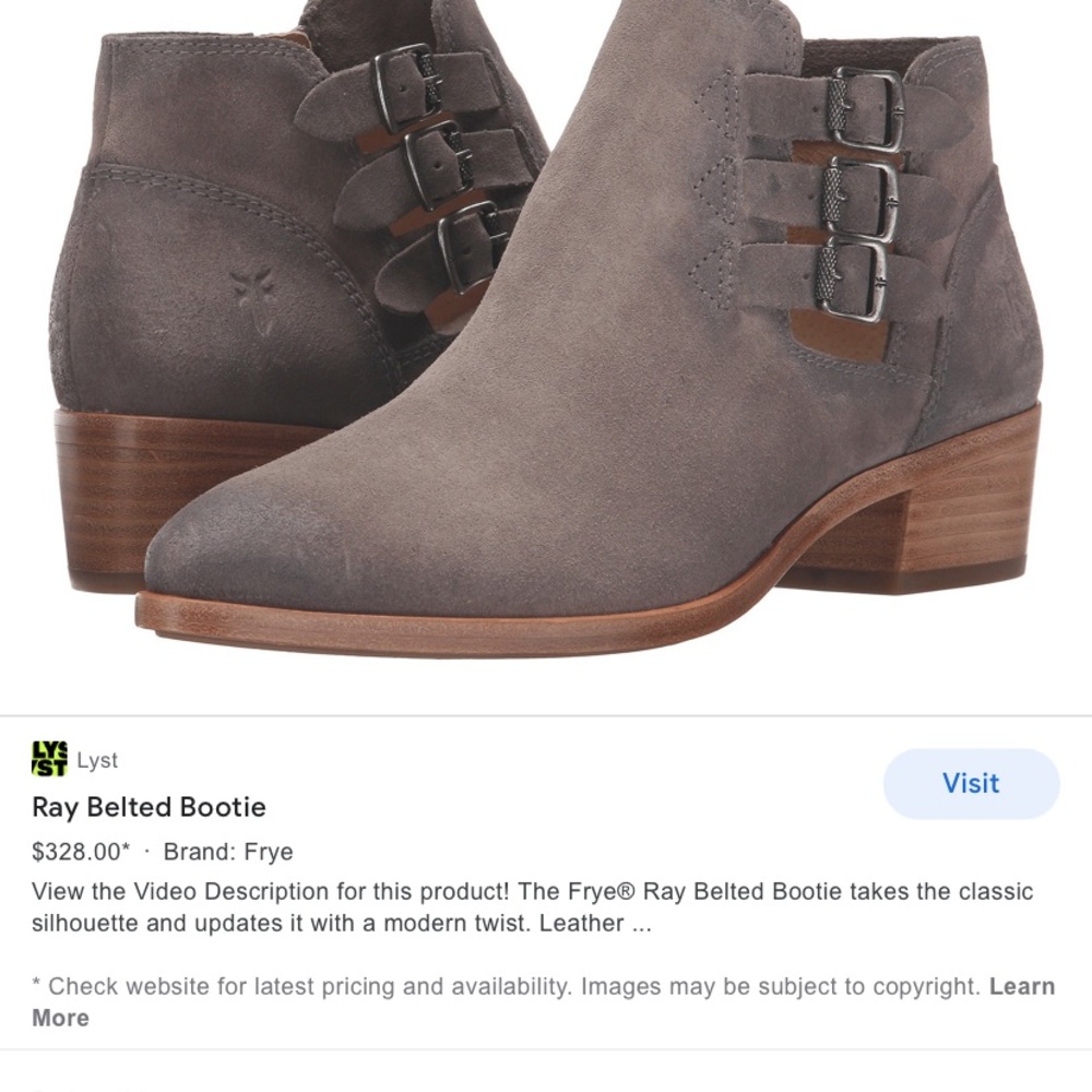 Frye Ray Belted Bootie Suede Grey